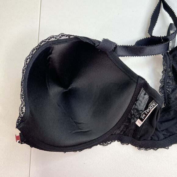 Adore Me 42G Bra Black Lined Front Closure Underwire Racerback Lace Detail NEW - Picture 11 of 15